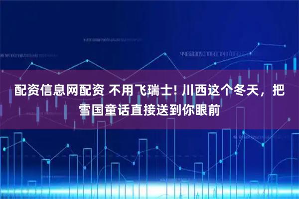 配资信息网配资 不用飞瑞士! 川西这个冬天，把雪国童话直接送到你眼前